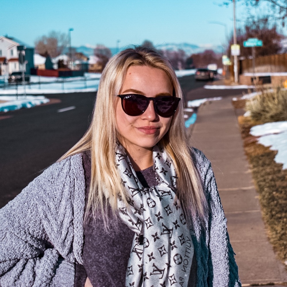 Louis Vuitton Black Denim Monogram Scarf